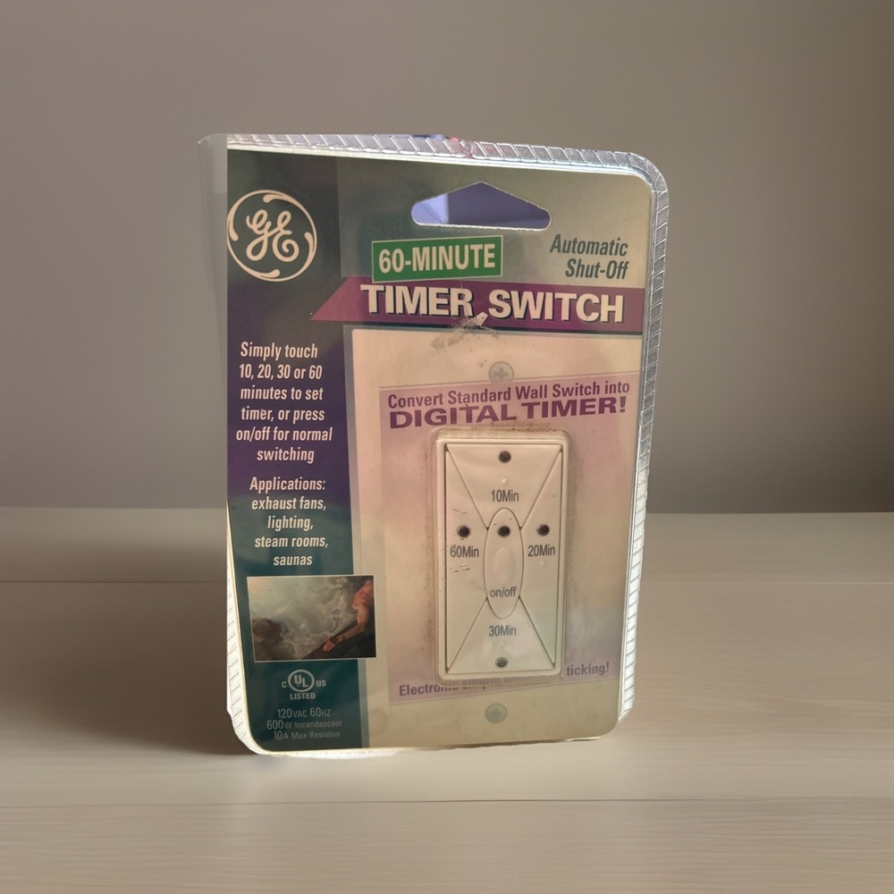 GE 60 Minute Timer Switch Digital In-wall Timer Switch 10,20,30,or 60, Min. New!